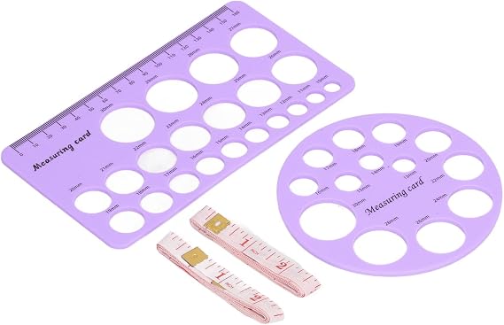 Flange Measurement Tool Sizing Nipple Rulers Set Silicone for Breast Pump Round and Rectangle (Purple)