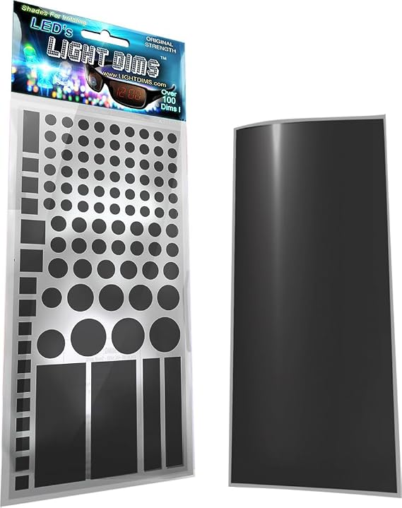 LightDims Original Strength - LED Covers/Sheets for Routers, Electronics & Appliances. Dims 50-80% of Light. Same Product, Different Packaging