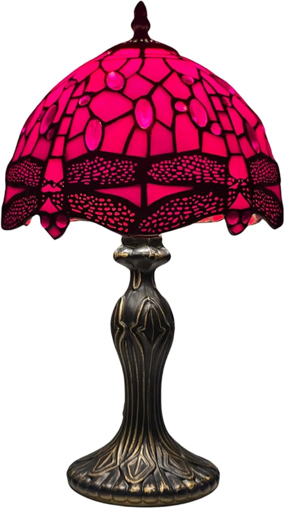 MaxSell Tiffany Style Table Lamp 8 inches Handmade Multicolored Stained Glass Bedside UK [Energy Class A++]