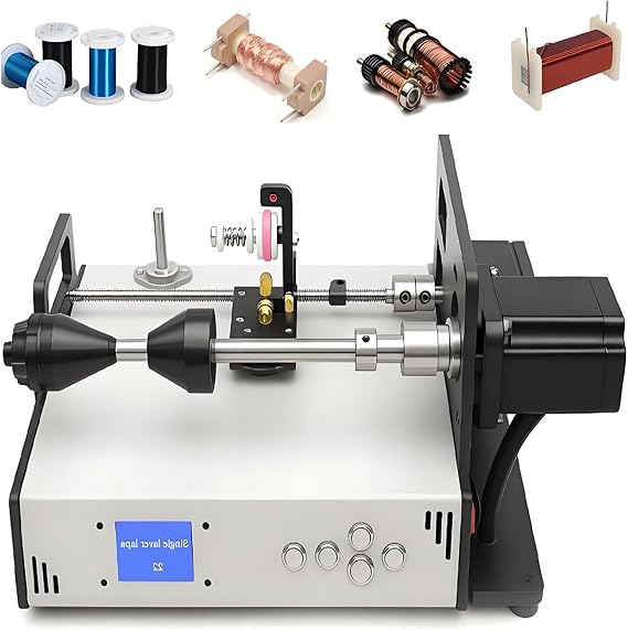 Automatic Coil Winding Machine, Industrial Grade Wire Winder with LCD Screen, for Copper Wire, Fishing Line, Silk Thread