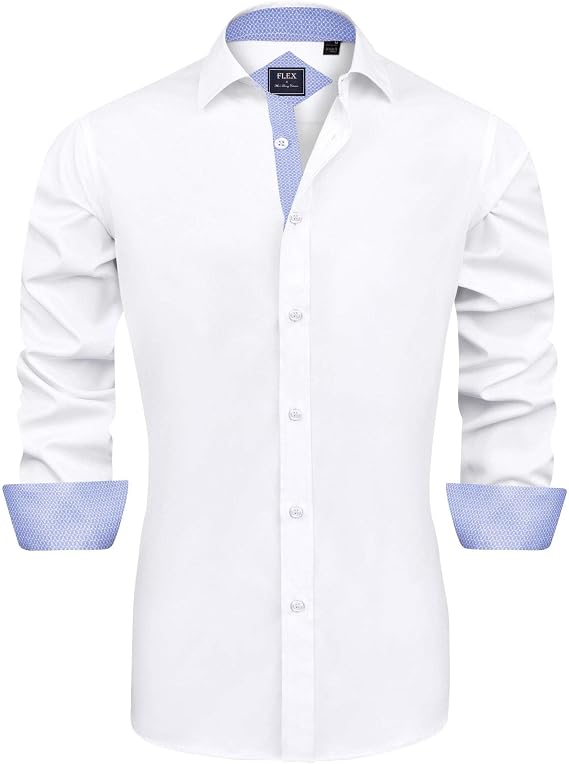 J.VER Men's Dress Shirts Long Sleeve Business Regular Fit Non Iron Shirt