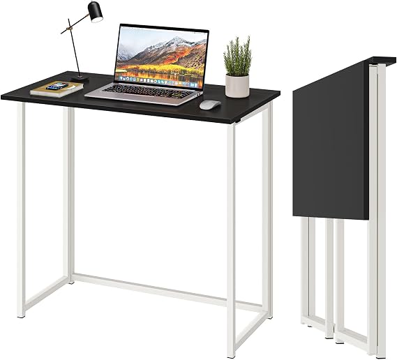 Dripex Folding Computer Desk 80 × 45 cm, No Assembly Required, Black