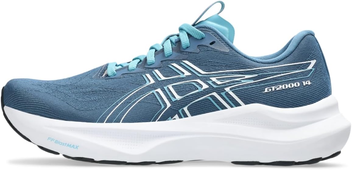 ASICS Women's GT-2000 14 Running Shoe, WinterSea/White , 9