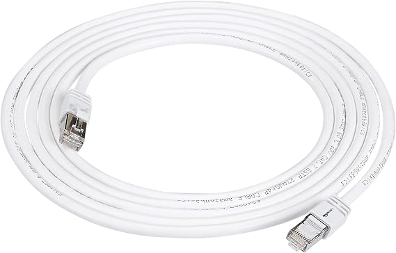 Amazon Basics Cat 7 RJ45 Gigabit Ethernet Broadband Internet Cable 3m (Pack of 1), White