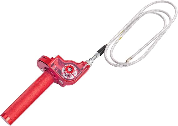 Motorcycle Throttle Grip 7/8" 22mm CNC Aluminum Quick Twister with Throttle Cable for KLX CR CRF EXC XR CRF50 CRF230 50 110 125 230 250 Dirt Pit Bike Motocross Motorbike Quad ATV (Red)