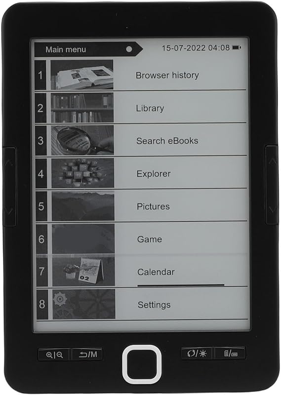 E Book Reader, 128MB 8GB 6" Touchscreen EReader with E Ink Technology, Built in Speaker & Protective Case, Digital Paper, EPaper, E Ink Tablet for Kids, Adults & Seniors