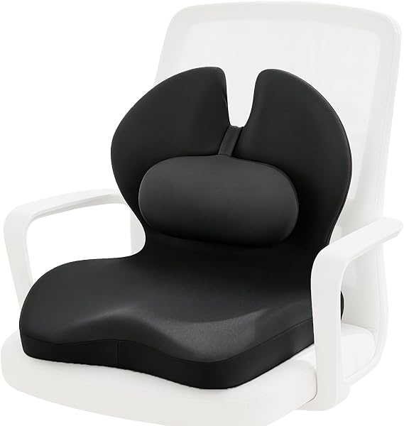 2 in 1 ​Back and Seat Support Cushion, with Detachable Headrest