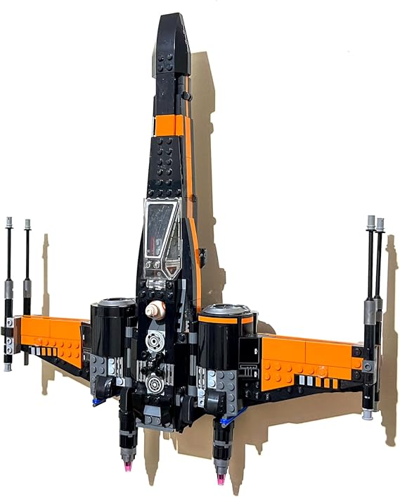 3Dudes & Dad Wall Mount Display Bracket Compatible with LEGO® Star Wars Poe Dameron's X-Wing Starfighter - Custom Storage Hook for Set 75102-3D Printed Plastic - Supplied with Mounting Hardware