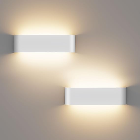 OOWOLF Indoor Led Wall Lights - 2 Pack 3000K/4500K/6000K Adjustable Color Temperature Wall Lights for Bedroom Living Room Kitchen Dining Room [Energy Class F]