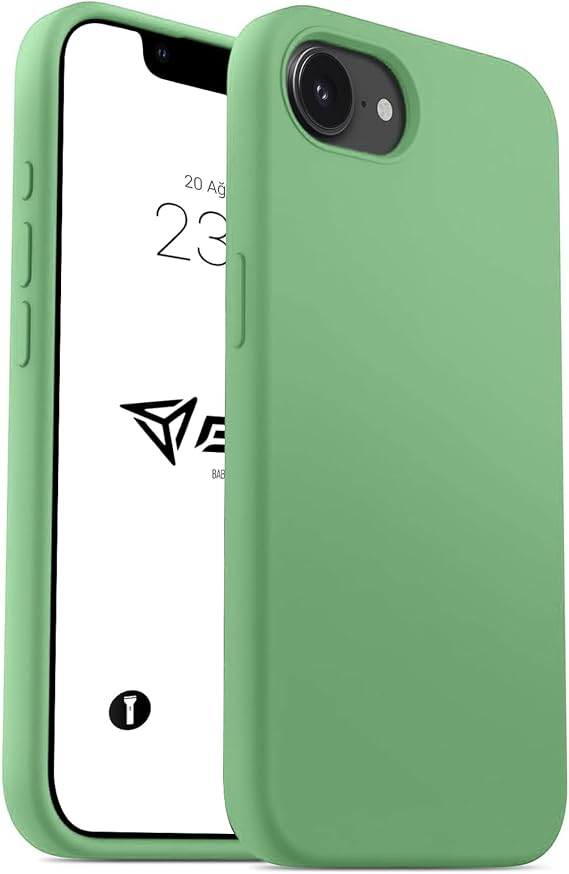 Babilden iPhone 17E / 16E İle Uyumlu Kılıf İnce Ve Dayanıklı Sıvı Silikon 3 Katmanlı Tam Kaplamalı Şık Yumuşak Jel Hissi Yüksek Kalite Kauçuk Telefon Kılıfı (Fıstık Yeşil)