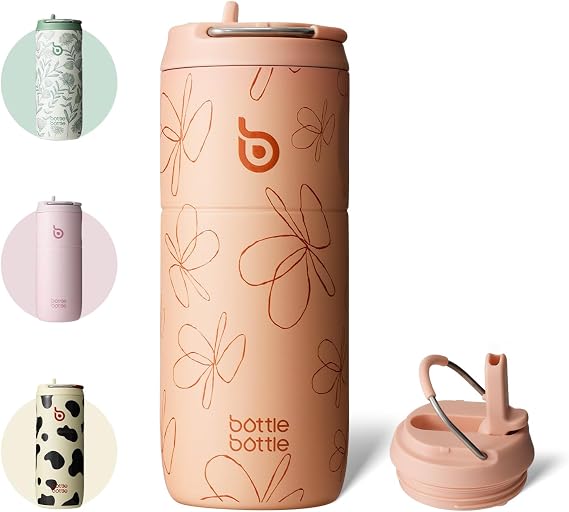 Bottle Bottle Stainless Steel Insulated Water Bottle 500ML with Straw