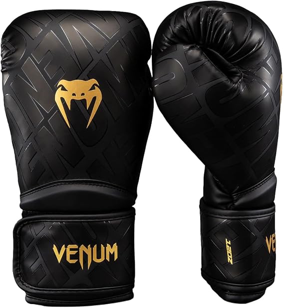 Venum Contender 1.5 XT 3D Boxing Gloves - Black-Gold 14-Ounce