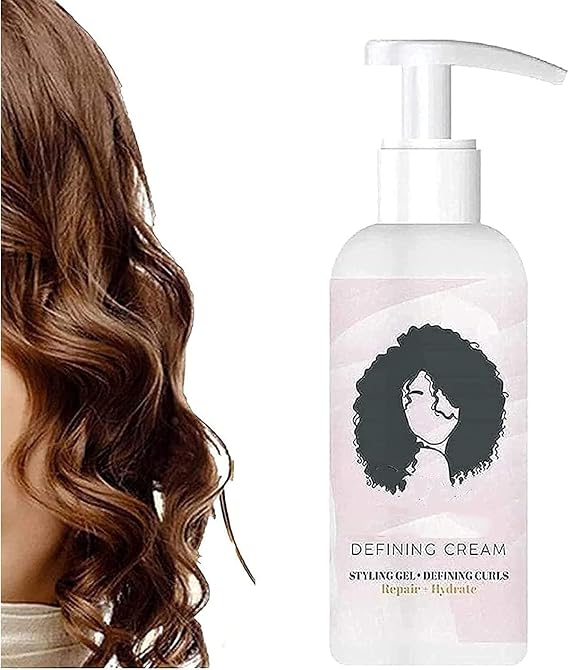 Styling Gel Lightweight Curl Defining Cream, Defining Cream Hair Care Elastin, Curl Moisturizer, Moisturizing Curl Conditioner For All Hair Types, 50ml (1pcs)