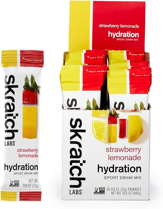 Skratch Labs | Hydration Packets Hydration Drink Mix, Strawberry Lemonade (0.8 Ounce - Pack of 20)
