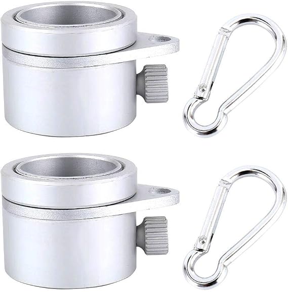 2pcs Flagpole Mounting Rings 360 Degree Rotating Heavy Duty Alloy Metal Flag Pole Kit Flagpole Rotating Rings Clip Anti Wrap Grommet Mounting