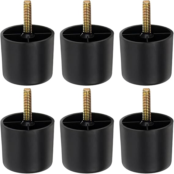 6 PCS Round Tapered Couch Legs Plastic Furniture Legs with Screw-in Screw Replacement Table Feet for Furniture Support for Sofa Coffee Table Dresser Bed Desk Cabinet Legs