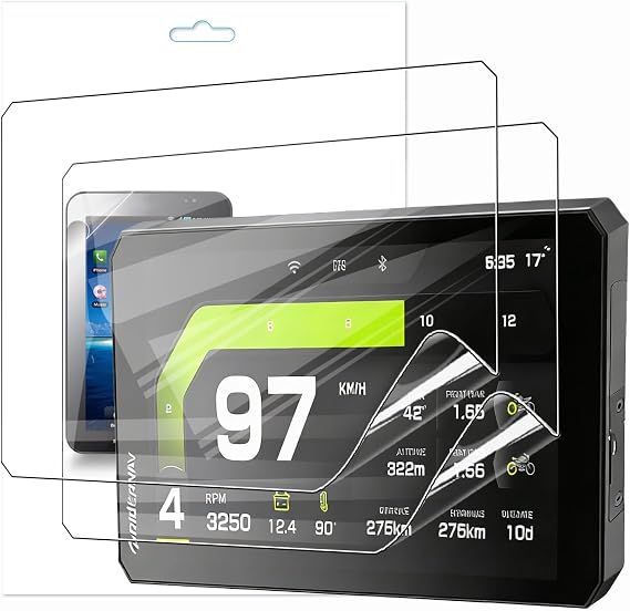 KZIOACSH 2 Pack Screen Protector for RiderNav R7M, Ultra Slim HD Clarity Touch Sensitive Scratch-Resistant Shatterproof Bubble Free PET Screen Guard for RiderNav R7M