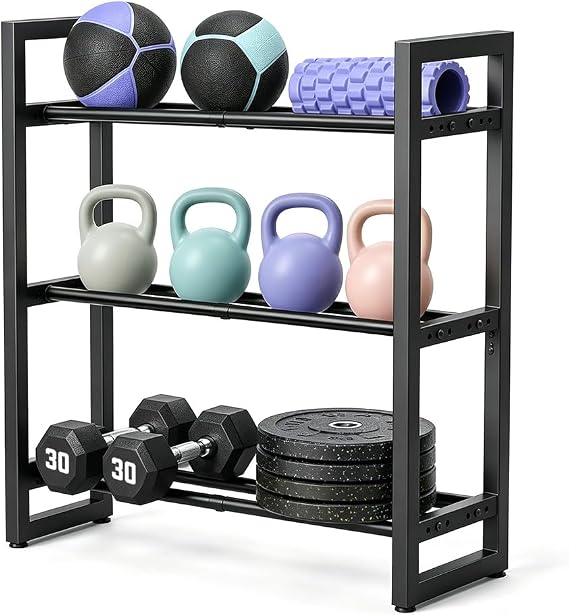 3-Tier Adjustable Dumbbell Rack, 360 lb Weight Stand for Home Gym