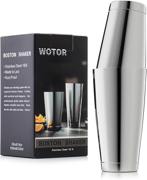 WOTOR Boston Weighted Cocktail Shaker Set Stainless Steel 530ml 830ml Metal Beverage Mixer for Bartenders Professional Bar Tools