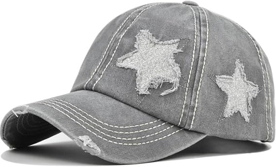 Ponytail Baseball Cap for Women High Messy Bun Caps Washed Cotton Hats