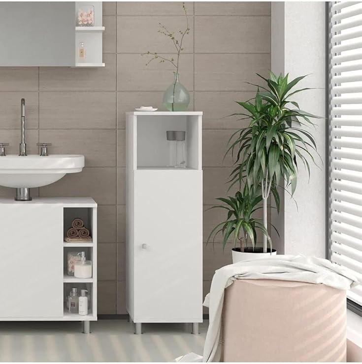 Tek Kapaklı 3 Raflı Banyo Dolabı Havlu Dolabı Sabunluk Kiler Dolabı Erzak Dolabı Çamaşır Dolabı Beyaz
