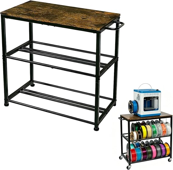 3d Printer Filament Stand Heavy Duty Metal Storage Rack With Wheels