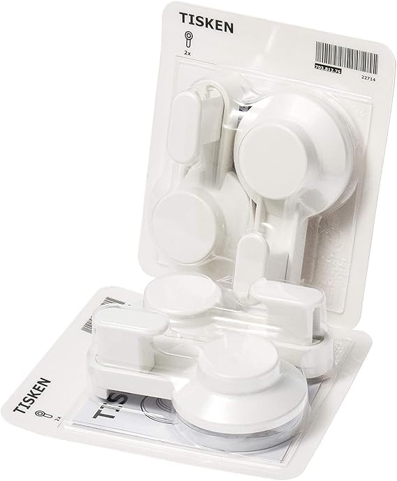 Ikea TISKEN Vantuzlu Kanca; Beyaz; 4 Adet