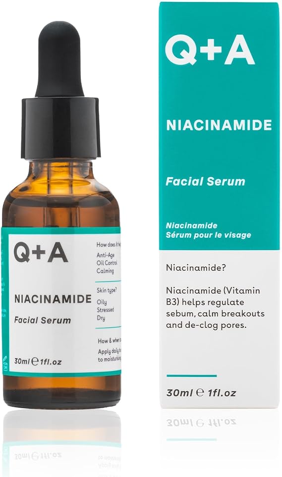Q+A Niacinamide Facial Serum 30ml, Balancing Vitamin B3 Serum