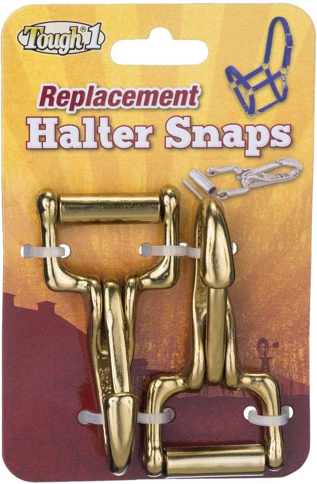 JTI Tough-1 Set 2 Plated Halter Replacement Snap Hook End Unscrews to Replace Broken Throat Snaps on Halters