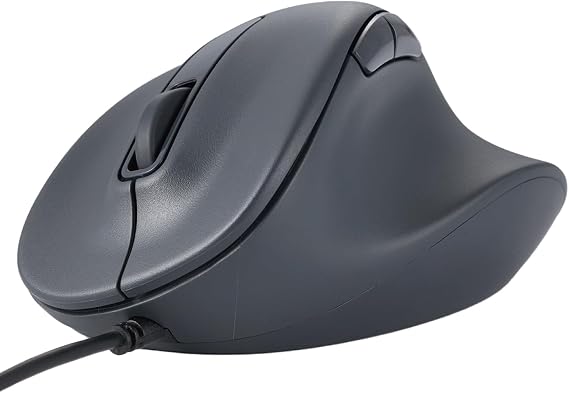 ELECOM Kablolu USB Ergonomik Şekilli Fare, Sessiz Tıklama, Sağ El, 2000DPI, 5 Düğme, Optokol Sensörü, PC, Mac, Dizüstü Bilgisayar, EX-G, Msize Siyah (M-XGM30UBSKBK) ile Uyumlu