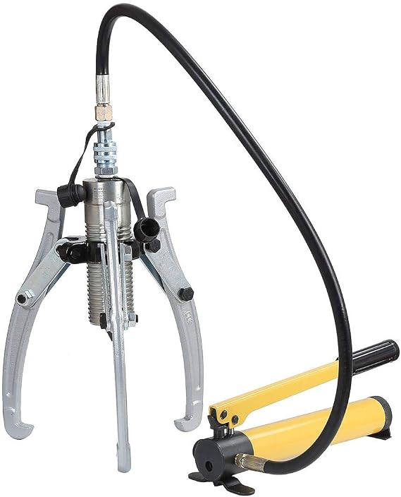 KATSU Tools 20 Ton Hydraulic Gear Puller with Manual Pump, 3 or 2 Jaws
