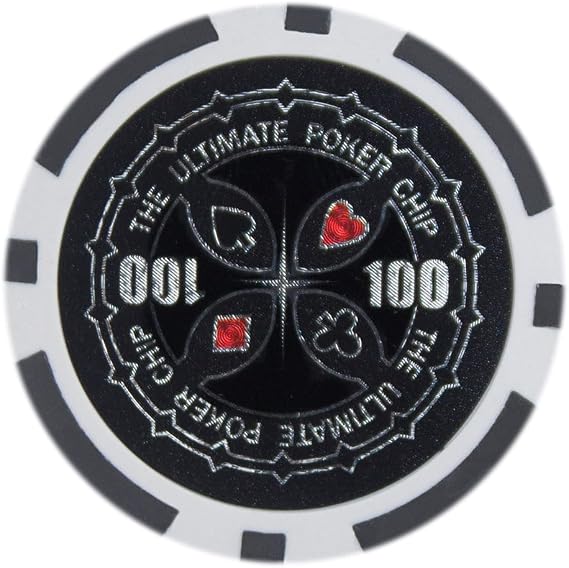 14グラム 究極のポーカーチップ50個パック ヘビークレイコンポジットセット - テキサスホールデム、ブラックジャックの宗派付きバルクカジノチップ - 賭けゲームアクセサリー $100ブラック