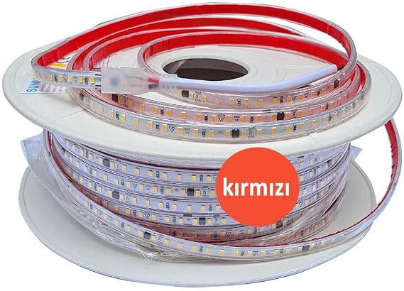 Şerit Led 120 Led 220V 100 Metre Makara (Kırmızı Işık) [Enerji Sınıfı A]