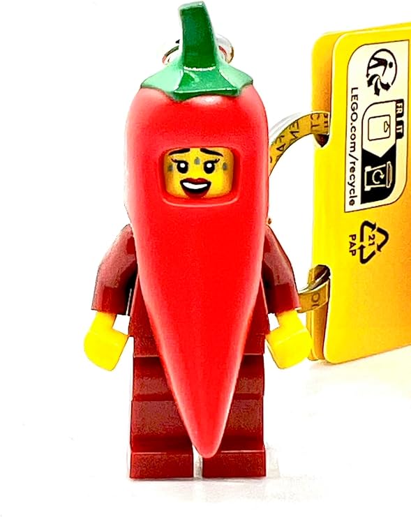 LEGO Keychain - Chili pepper girl - Mini figure 854234 Keychain with Chili Pepper Girl, Red, 9cm