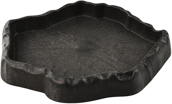 Flylin Reptile Water Bowl Reptile Feeding Station Resin Rocks Reptile Food and Water Feeding Bowl Reptile Rock Feeder Bowl Turtle Lizard Resin Water Bowl Reptile Terrarium Food Dish (S)