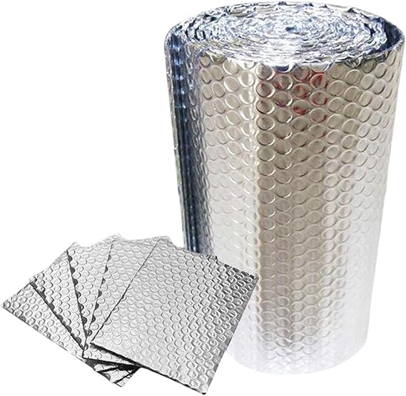 Double Layer Bubble Reflectix Insulation Reflective Insulation Roll Foam Core Radiant Barrier Heat Cold Shield Thermal Foil Insulation Pure Aluminum(Size:1 * 8m)