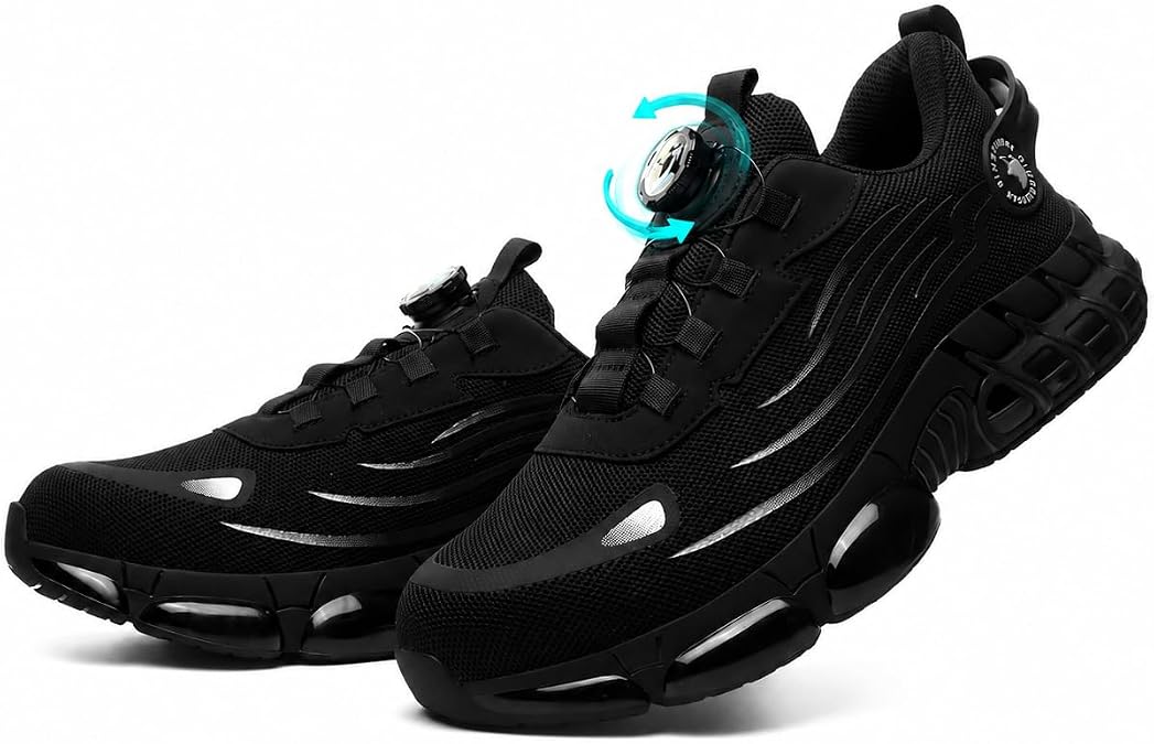 Safety Trainers, Safety Shoes Men Women, Comfortable Lightweight Steel Toe Cap Trainers Work Shoes, Non Slip Work Trainers with Air Cushion
