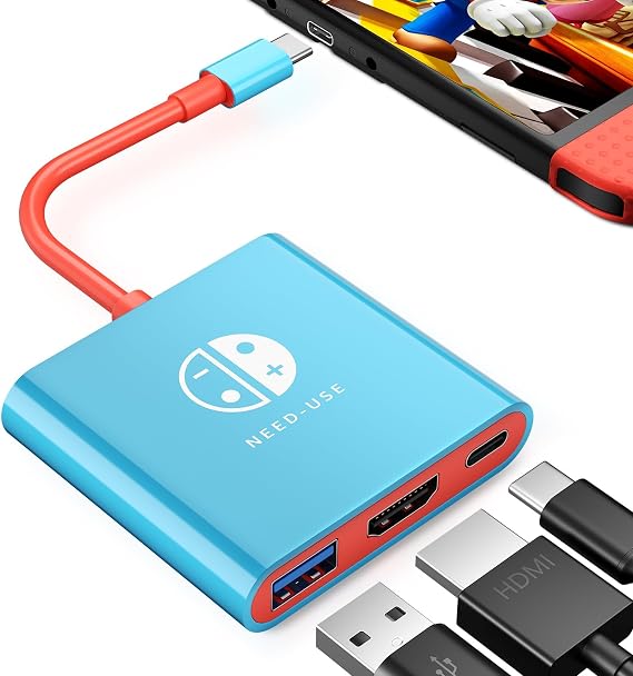 Switch Dock for Nintendo Switch, Portable Nintendo Switch, Switch OLED Docking Station for TV, 4K HDMI Switch Adapter Docking Station for TV, Steam, MacBook, Chromebook, PC, Phone Tablet with DP