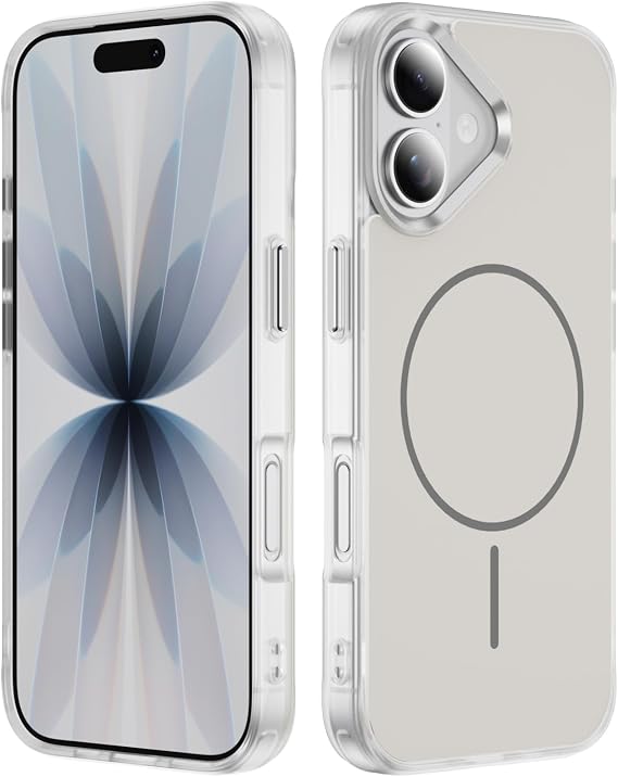 iPhone 17用 マグネット式 ケース スリム Magsafe対応 軽量 シルキー ソフトタッチ 傷防止 耐衝撃 落下保護 フロストカバー iPhone 17 用 6.3インチ ホワイト FG