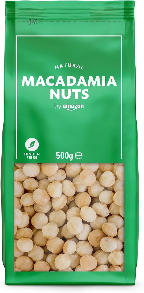 by Amazon Whole Macadamia Nuts, 500g, Unsalted