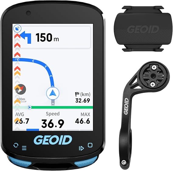 CC600 Color Screen Bike/Cycling Computer Wireless, Cycling Computer Route Navigation with Re-Route Planing, WiFi & Bluetooth, Fast 5s GPS Positioning, Free Indoor Training