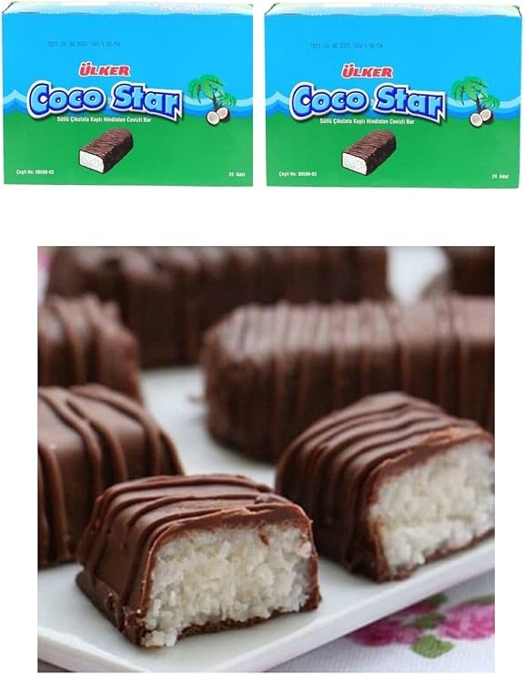 Ülker Coco Star Çikolata Kaplı Hindistan Cevizi Bar, 2x24 Adet