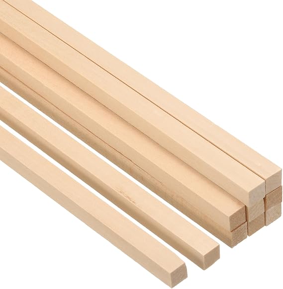 PATIKIL 3/8 Inch Dowel Rods Wood Sticks, 10 Pcs 10 Inch Long Square Wooden Dowels Unfinished Hardwood Sticks for Craft DIY Supplies