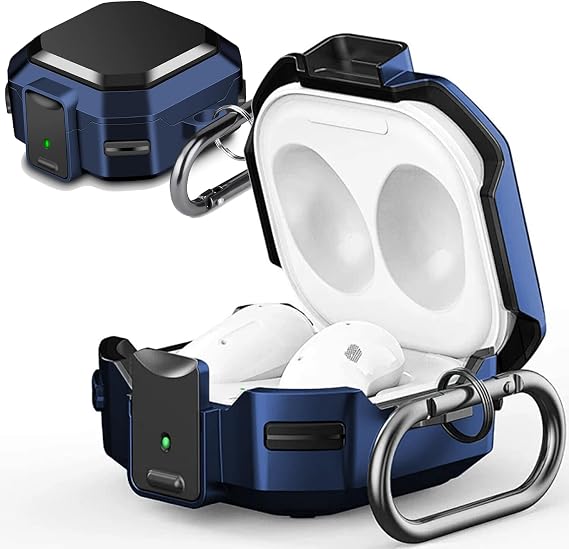 Compatible with Samsung Galaxy Buds core/Buds FE 2023/Buds 2 PRO 2022/Buds 2/Buds Live/Buds PRO Case,Slim-Fit,Anti-Fall, Not Easy to Dirty with Secure Lock Hard Rugged Cool Protective Case ,Blue