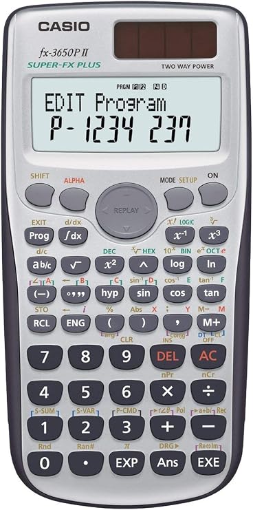 Casio FX-3650P Programmable Calculator 10+2 Digits 2 Line Display Battery/Solar Powered
