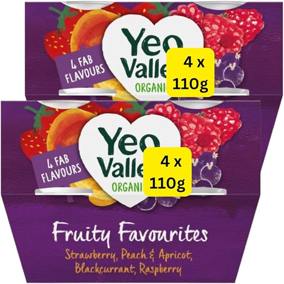 Org Fruity Favourites Yoghurts 110g Yeovalleys (8x110g)