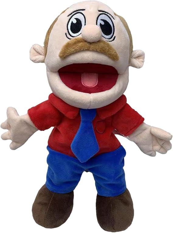 Jeffy Puppet Plush Toy Doll,Mischievous Funny Puppets Toy with Working Mouth,Soft Hand Puppet for Play House, for Halloween