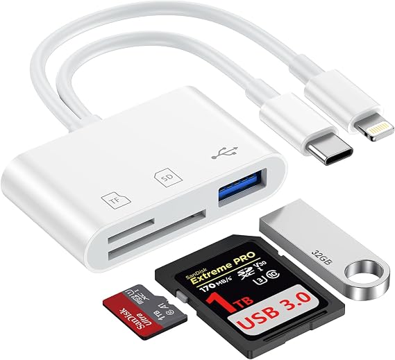 SD Card Reader,Camera Adapter to iPhone/i Pad/MacBook,Android Phones/Camera