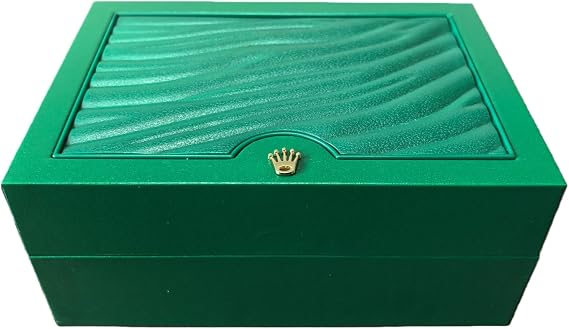 Watch Case Green Solid Wood Wave Texture 700g Weight Beige Velvet Jewelry Holder for Rolex Day-Date 40