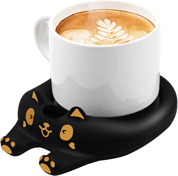 Cup Warmer Coffee Warmer for Desk Automatic Shut-Off Intelligent Candle Warmer with 3 Temperature Settings Electric Drink Warmer for Coffee Cocoa Tea (Black)